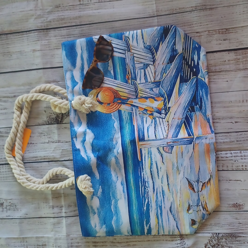 seaside tote bag